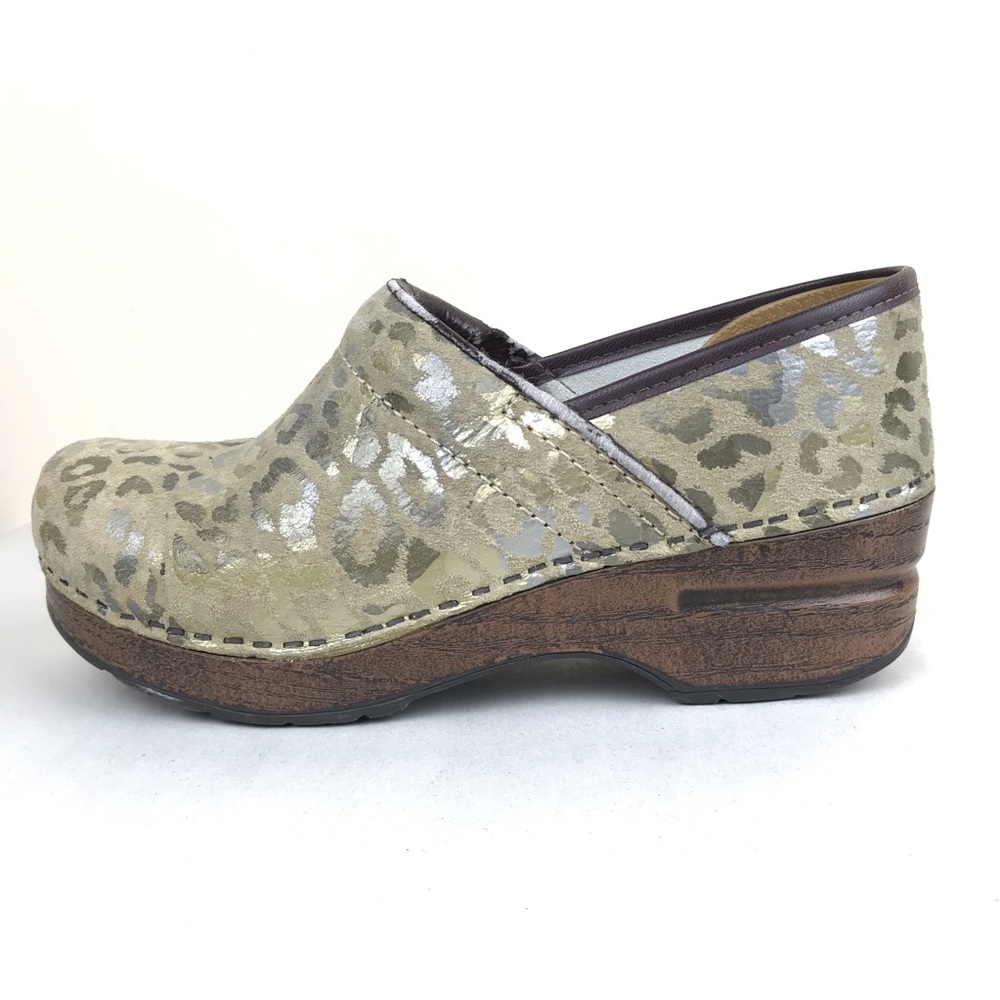 DANSKO Animal Print Metallic Shimmer Clogs